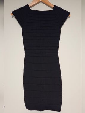 Wet Seal Black Ribbed Mini Bodycon Dress